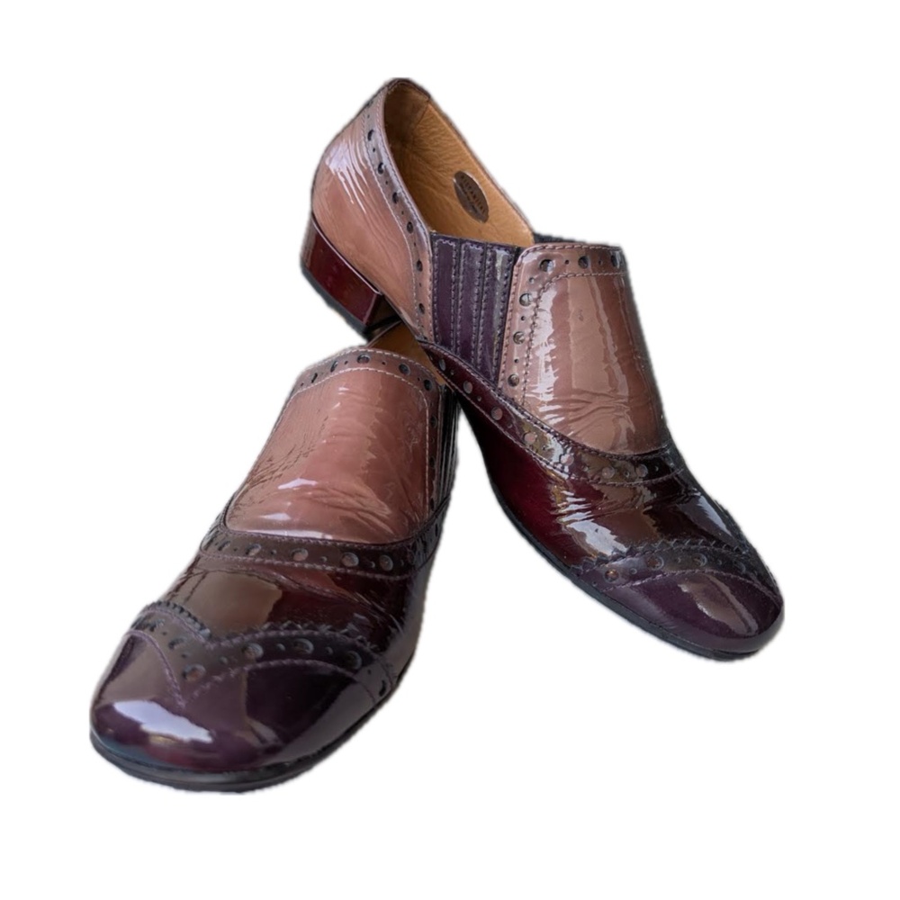 Hispanitas patent leather loafers dusty rose burgundy NWOT sz 38 US 7.5 spain